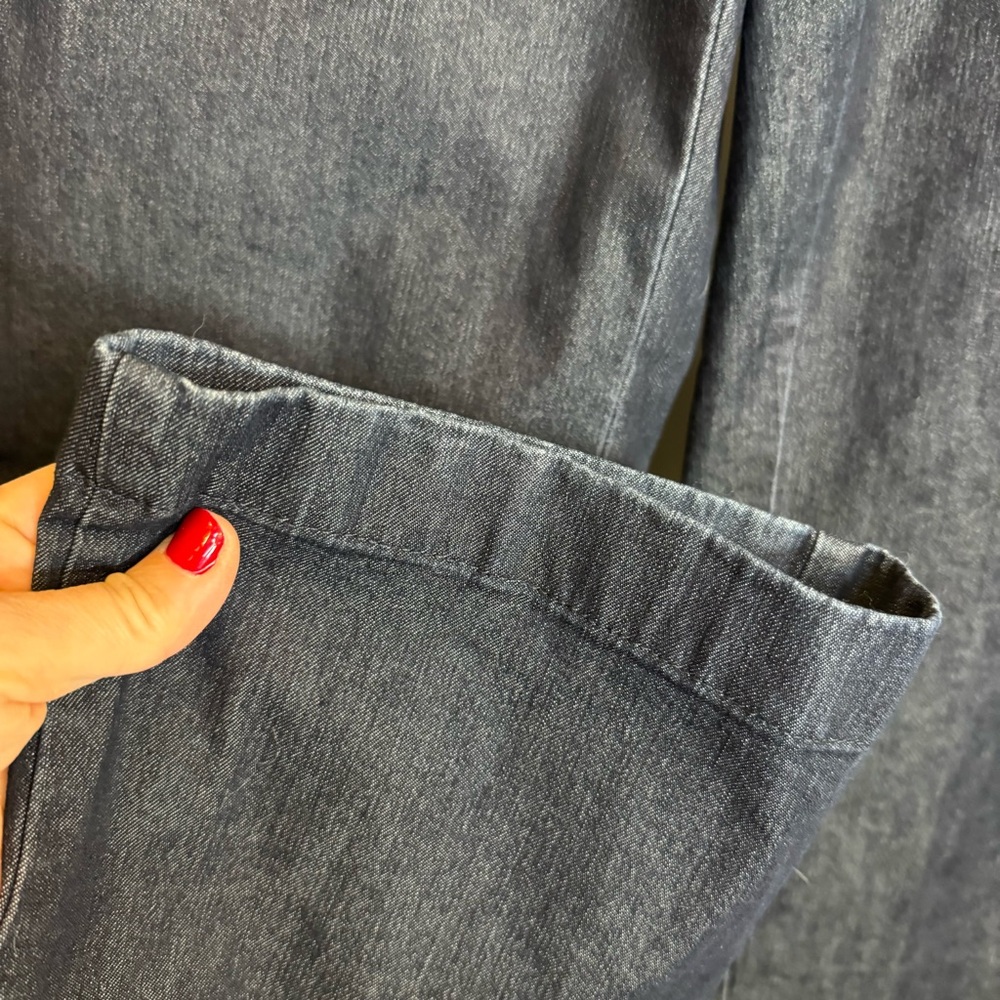 L.L.Bean Classic Fit High Rise Straight Leg Dark Wash Denim Pants 4 - Picture 4 of 12